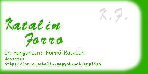 katalin forro business card